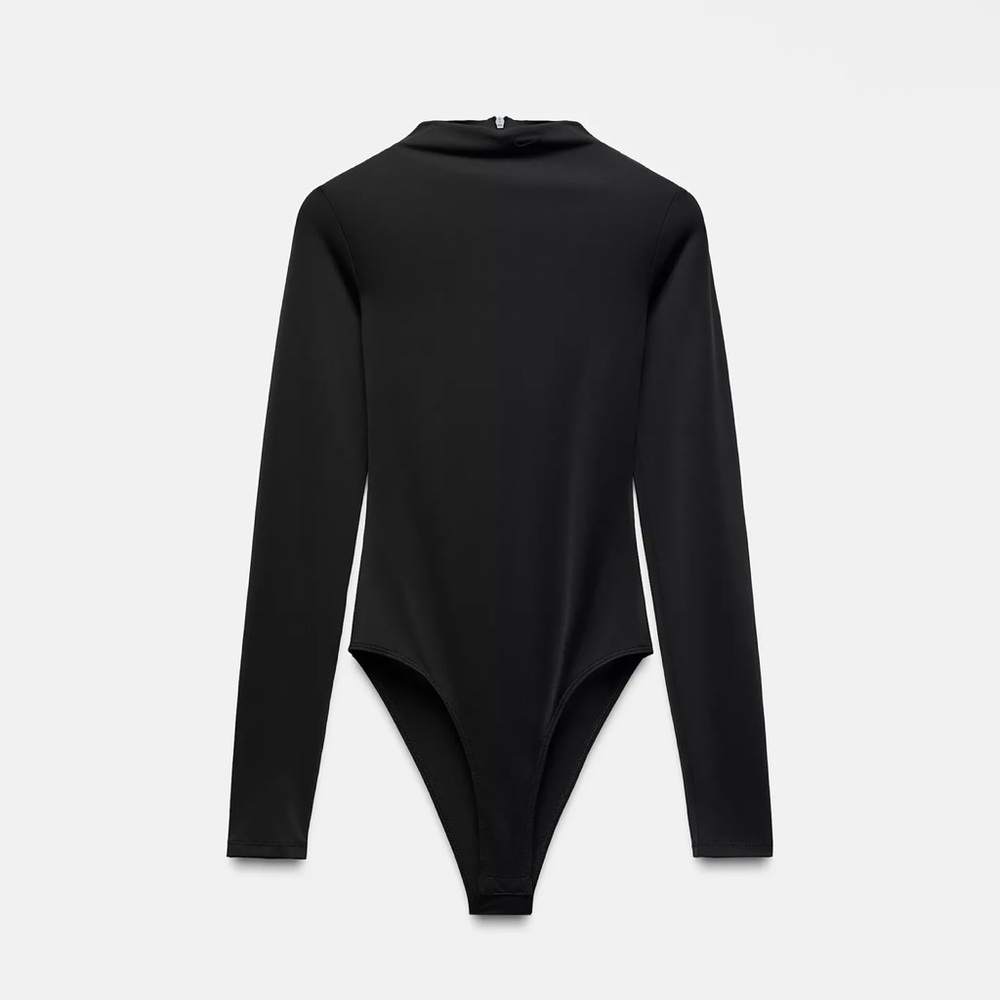 Zara Black Long Sleeve Bodysuit